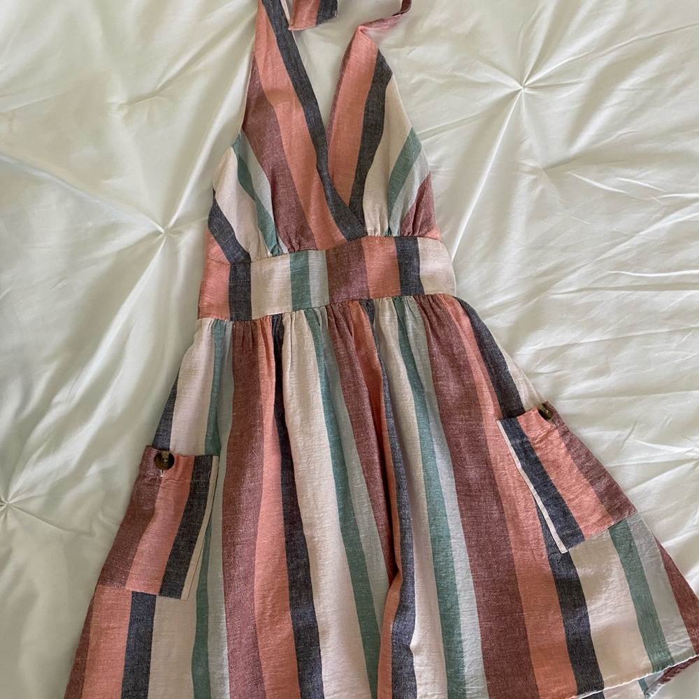 American Eagle striped halter dress, size: xs